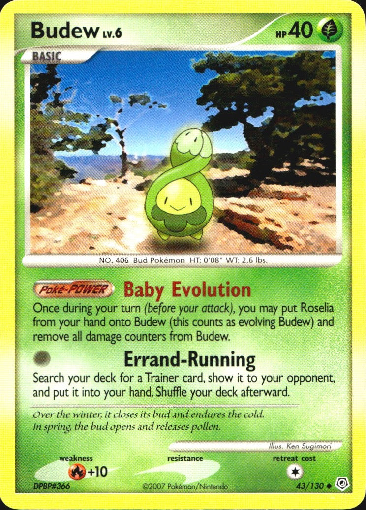 Budew 43/130 Uncommon Diamond & Pearl Pokemon Near Mint