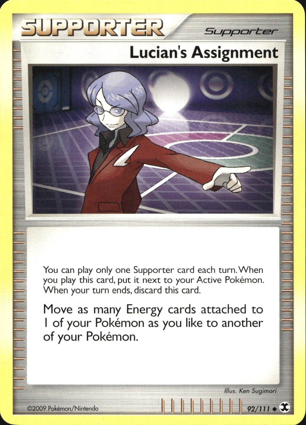 Lucian's Assignment 92/111 Uncommon Rising Rivals Pokemon Near Mint