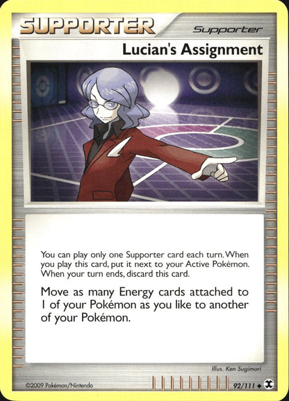 Lucian's Assignment 92/111 Uncommon Rising Rivals Pokemon Near Mint