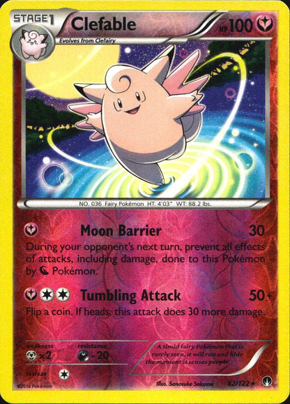 Clefable 82/122 Rare BREAKpoint Pokemon Reverse Holo Near Mint