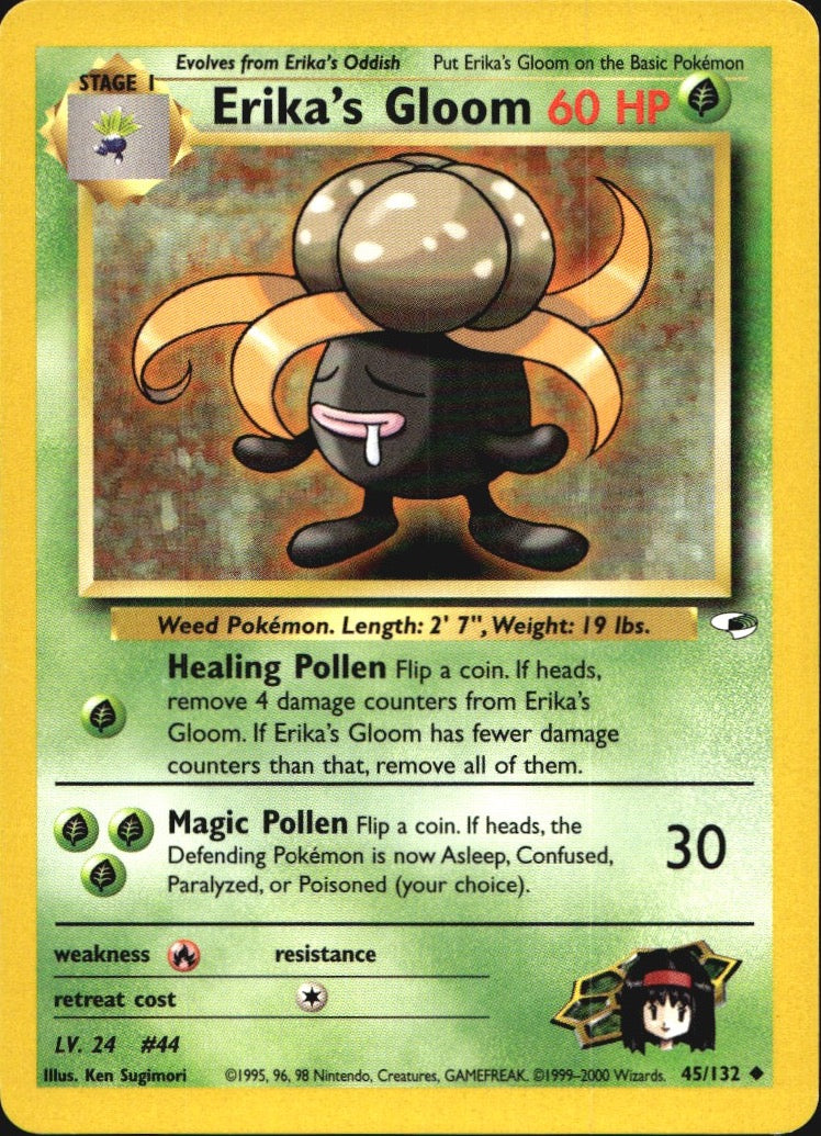 Erika's Gloom 45/132 Uncommon Gym Heroes Pokemon Near Mint