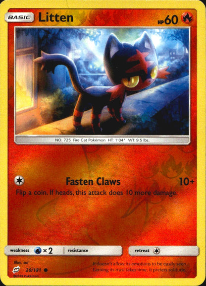 Litten 20/181 Common Team Up Pokemon Reverse Holo Near Mint