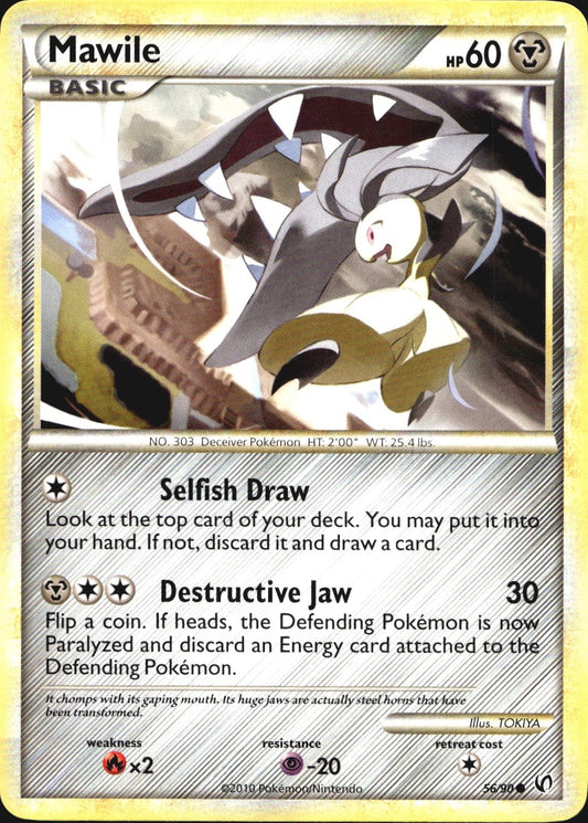 Mawile 56/90 Common HGSS Undaunted Pokemon Near Mint