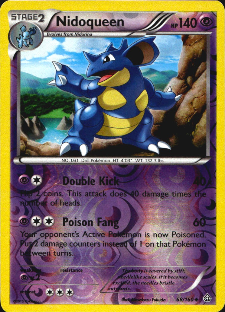 Nidoqueen 68/160 Uncommon Primal Clash Pokemon Reverse Holo Near Mint