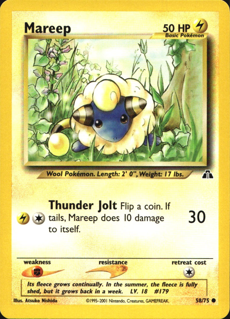 Mareep 58/75 Common Neo Discovery Pokemon Near Mint