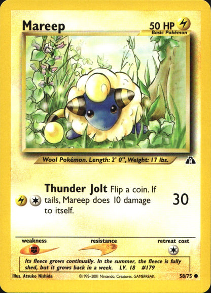 Mareep 58/75 Common Neo Discovery Pokemon Near Mint