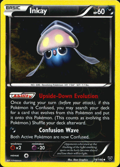 Inkay 74/146 Uncommon XY Pokemon Reverse Holo Near Mint