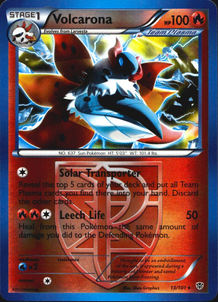 Volcarona 13/101 Rare Plasma Blast Pokemon Reverse Holo Near Mint