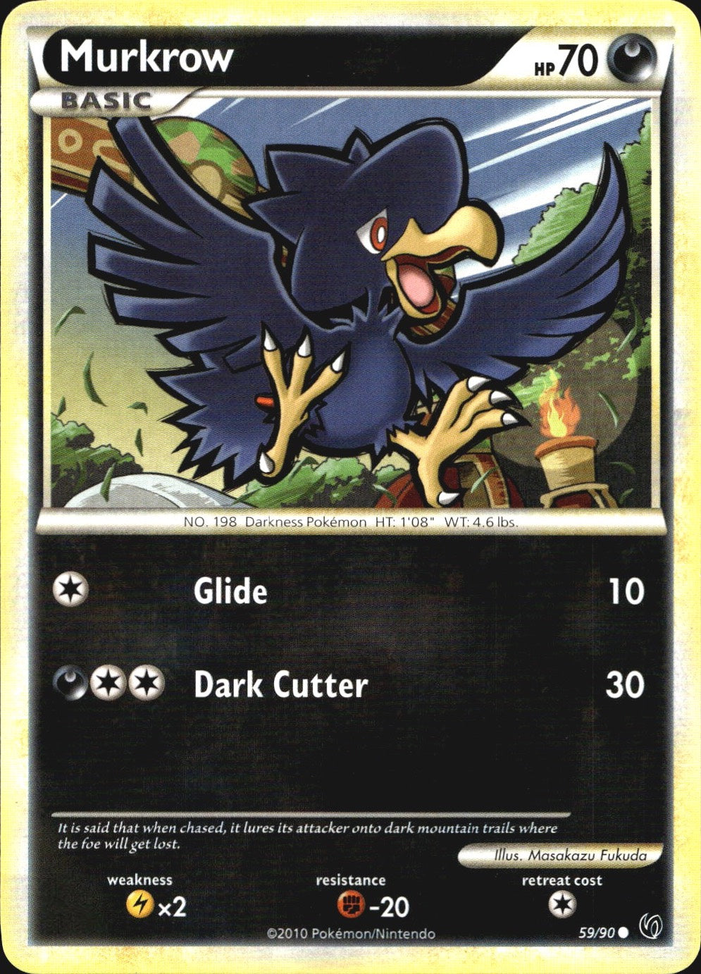 Murkrow 59/90 Common HGSS Undaunted Pokemon Near Mint