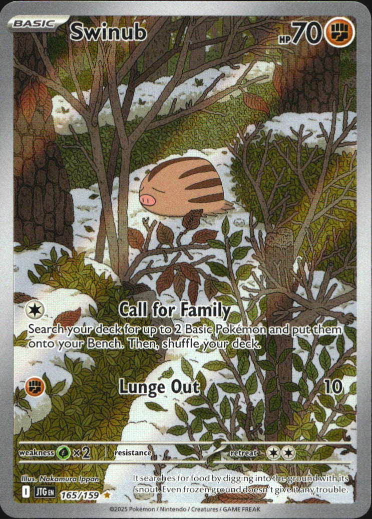 Swinub 165/159 Illustration Rare Journey Together Pokemon Near Mint