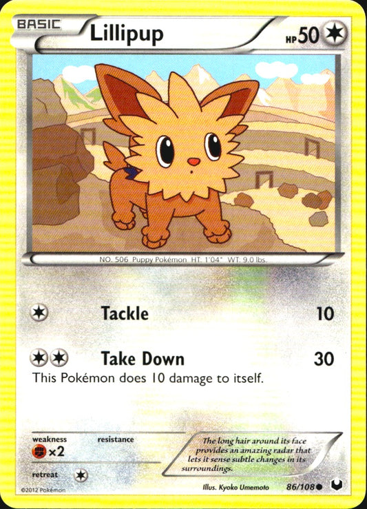 Lillipup 86/108 Common Dark Explorers Pokemon Near Mint