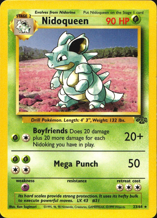 Nidoqueen 23/64 Rare Jungle Pokemon Near Mint