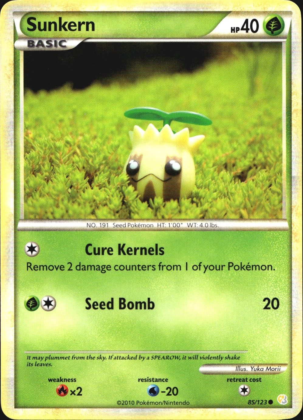 Sunkern 85/123 Common HeartGold & SoulSilver Pokemon Near Mint