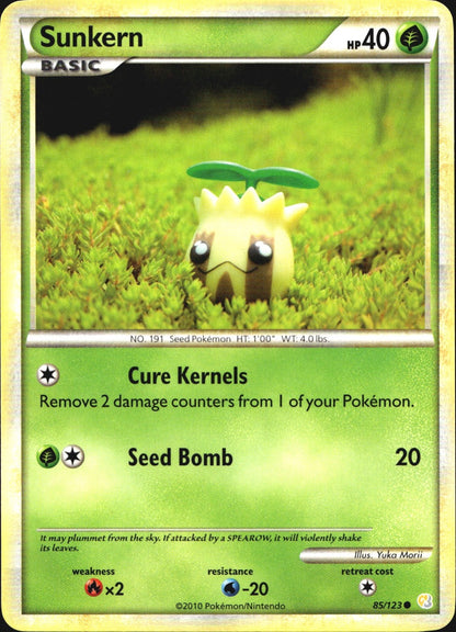 Sunkern 85/123 Common HeartGold & SoulSilver Pokemon Near Mint