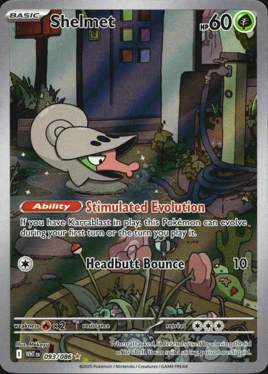 Shelmet 093/086 Illustration Rare White Flare Pokemon Near Mint