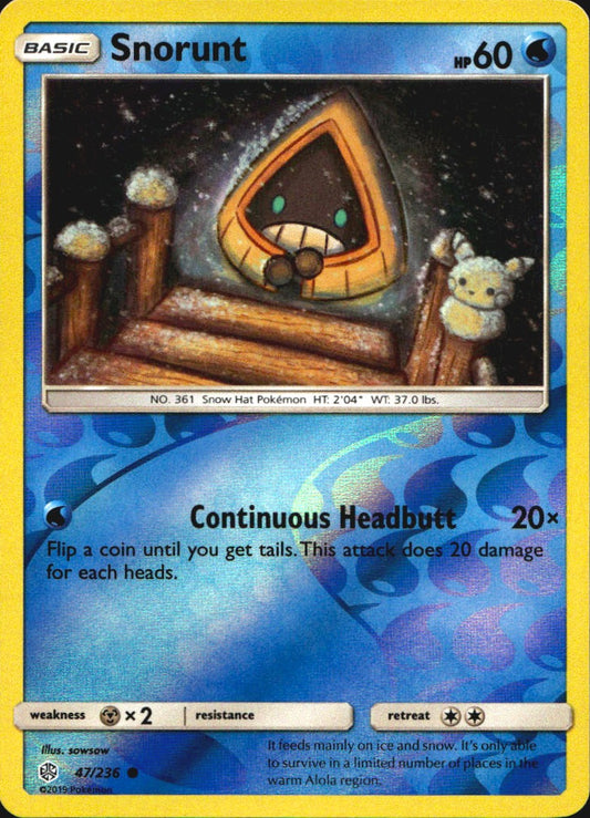 Snorunt 47/236 Common Cosmic Eclipse Pokemon Near Mint