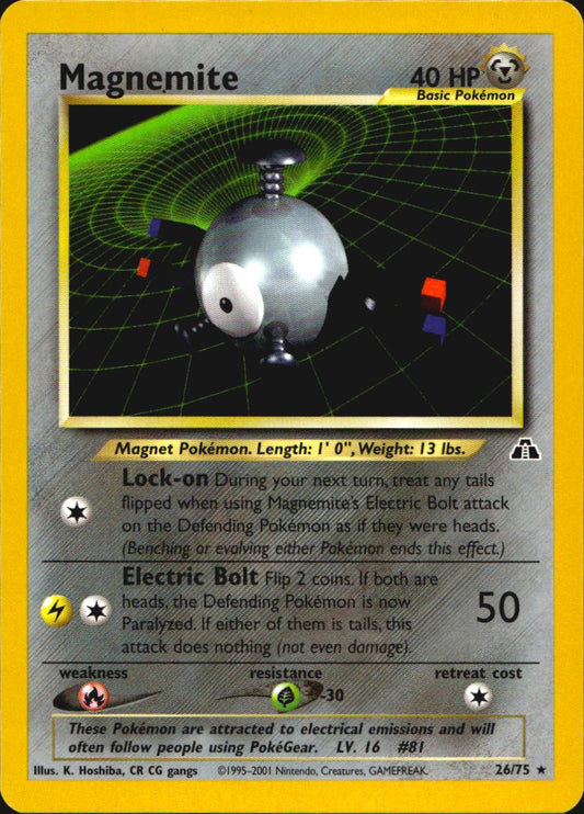 Magnemite 26/75 Rare Neo Discovery Pokemon Near Mint