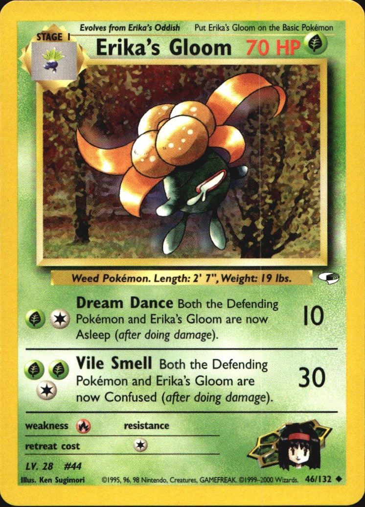 Erika's Gloom 46/132 Uncommon Gym Heroes Pokemon Near Mint