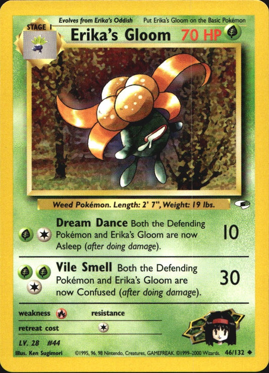 Erika's Gloom 46/132 Uncommon Gym Heroes Pokemon Near Mint