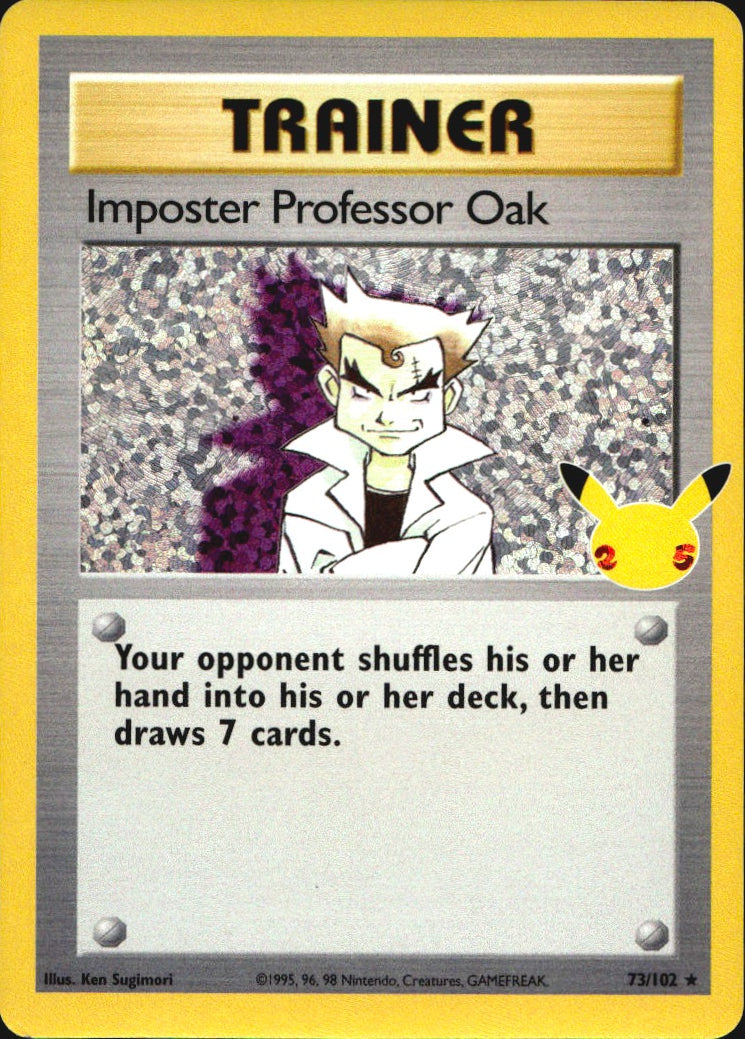 Imposter Professor Oak 73/102 Celebrations: Classic Collection Pokemon NM