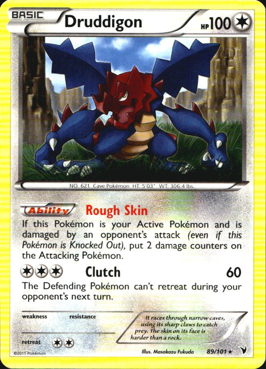 Druddigon 89/101 Rare Noble Victories Pokemon Near Mint