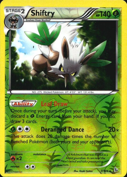 Shiftry 7/106 Holo Rare Flashfire Pokemon Reverse Holo Near Mint