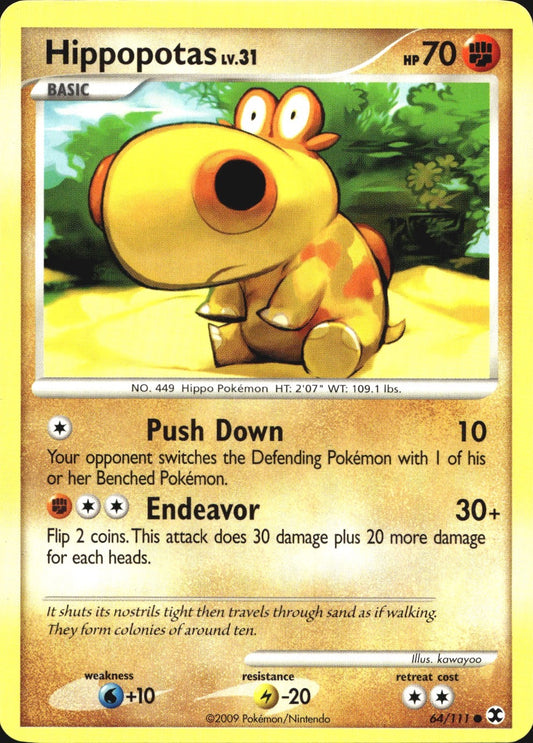 Hippopotas 64/111 Common Rising Rivals Pokemon Near Mint