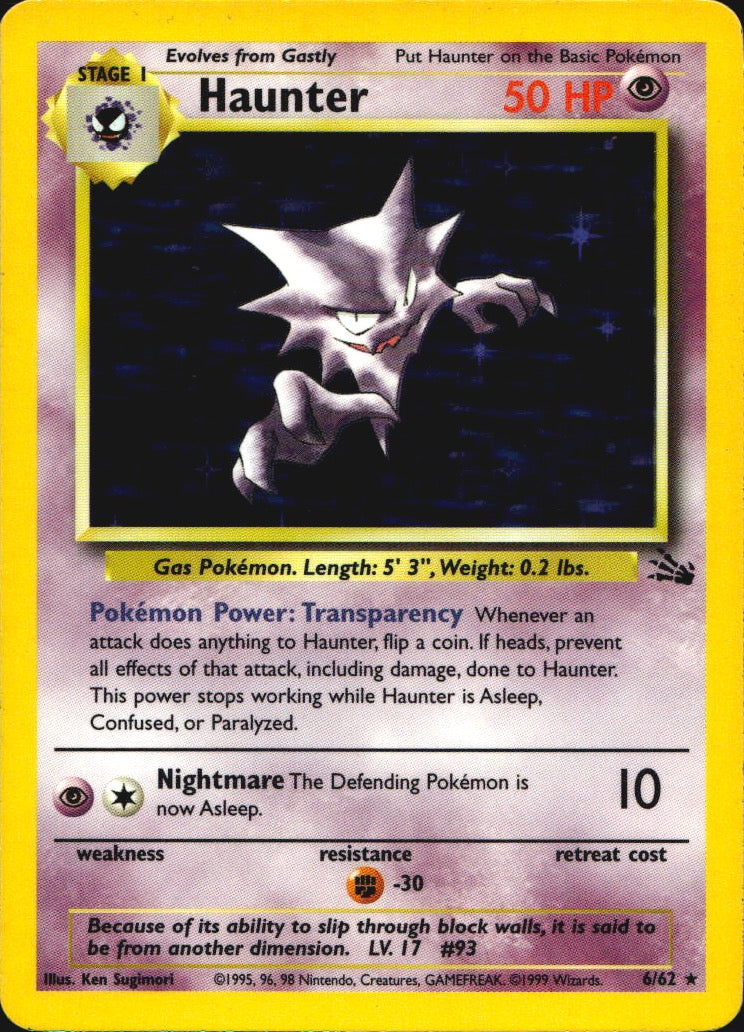 Haunter 6/62 Holo Rare Fossil Pokemon Near Mint