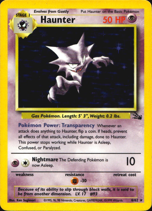 Haunter 6/62 Holo Rare Fossil Pokemon Near Mint