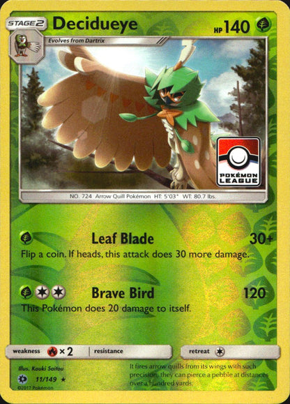 Decidueye 011/149 Holofoil League & Championship Cards Pokemon Reverse Holo NM