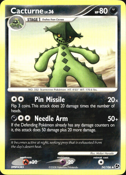 Cacturne 34/106 Uncommon Great Encounters Pokemon Near Mint