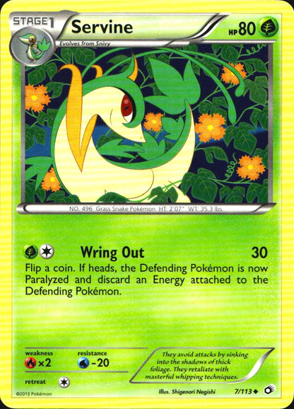 Servine 7/113 Uncommon Legendary Treasures Pokemon Near Mint