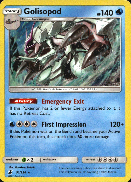 Golisopod 51/236 Holo Rare Unified Minds Pokemon Near Mint