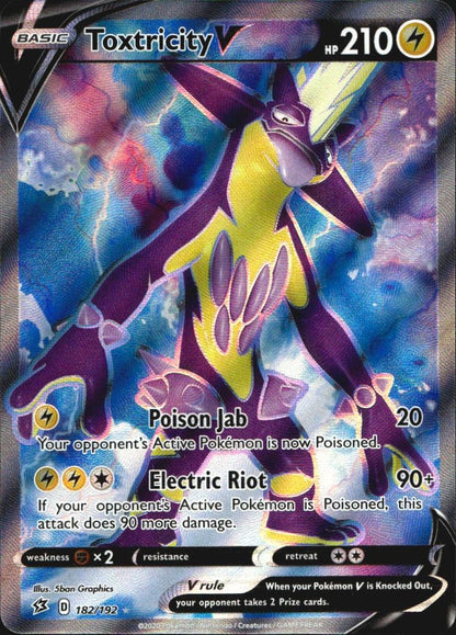 Toxtricity V 182/192 Rare Ultra Rebel Clash Pokemon Near Mint