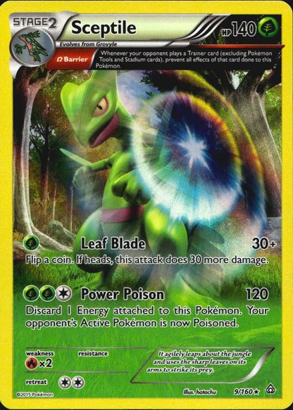 Sceptile 9/160 Holo Rare Primal Clash Pokemon Near Mint