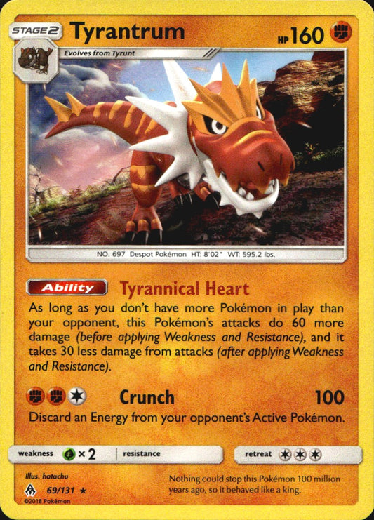 Tyrantrum 69/131 Holo Rare Forbidden Light Pokemon Near Mint