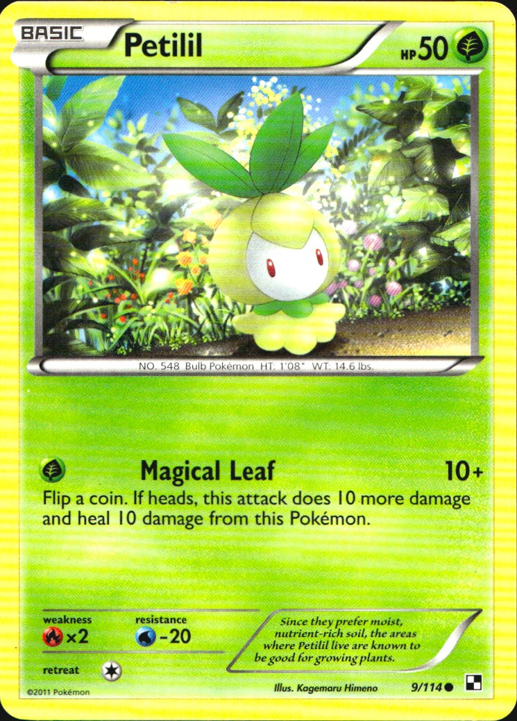 Petilil 9/114 Common Black & White Pokemon Near Mint