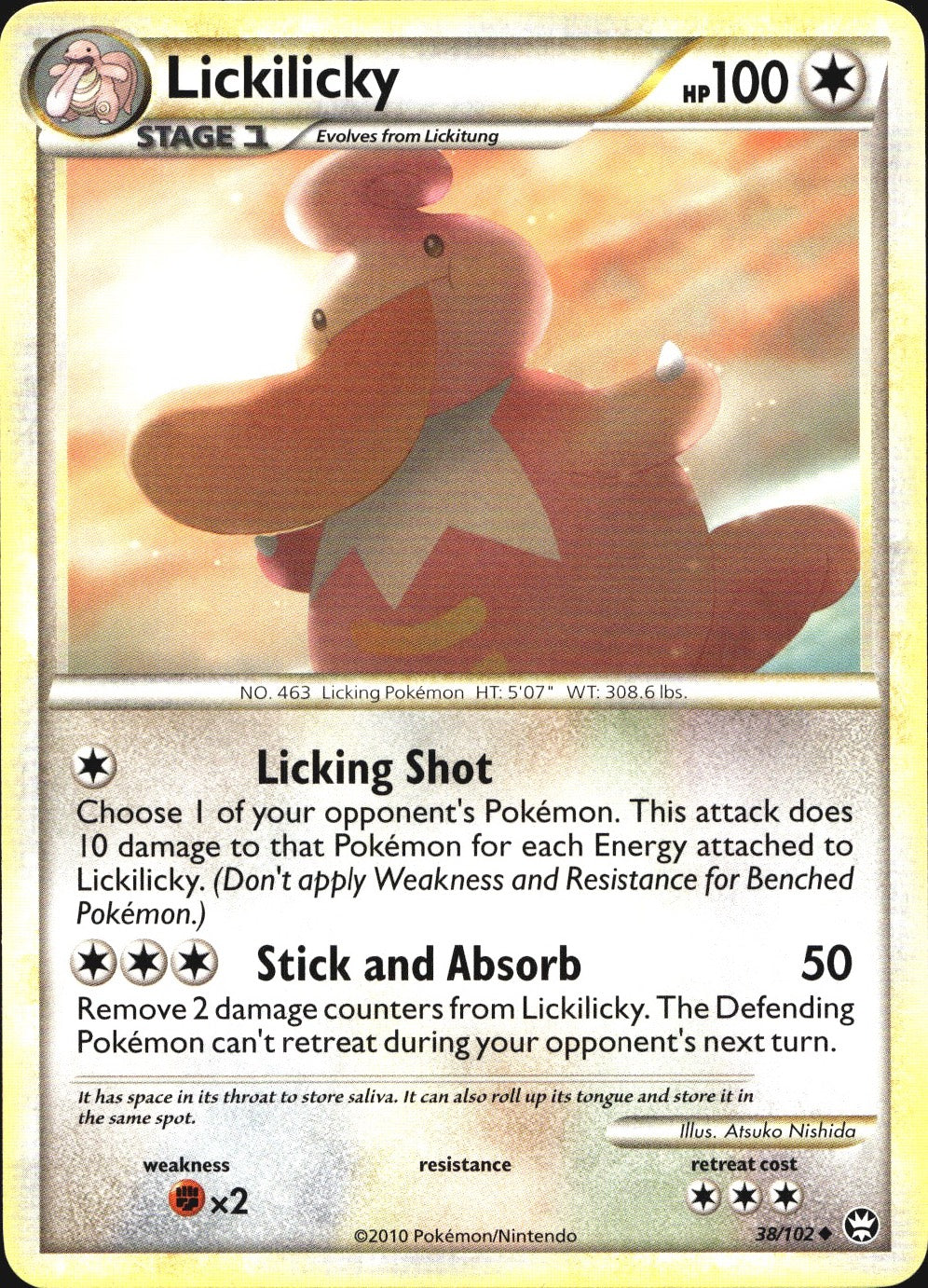 Lickilicky 38/102 Uncommon HGSS Triumphant Pokemon Near Mint