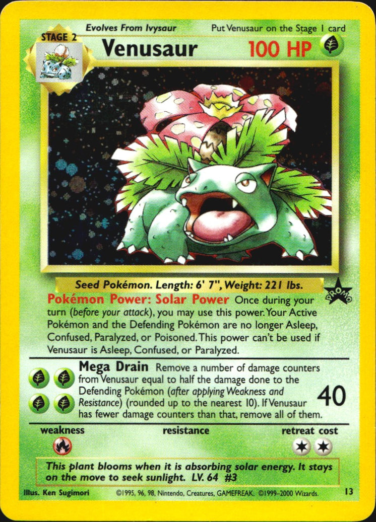 Venusaur 13 Promo Wizards Black Star Promos Pokemon Lightly Played