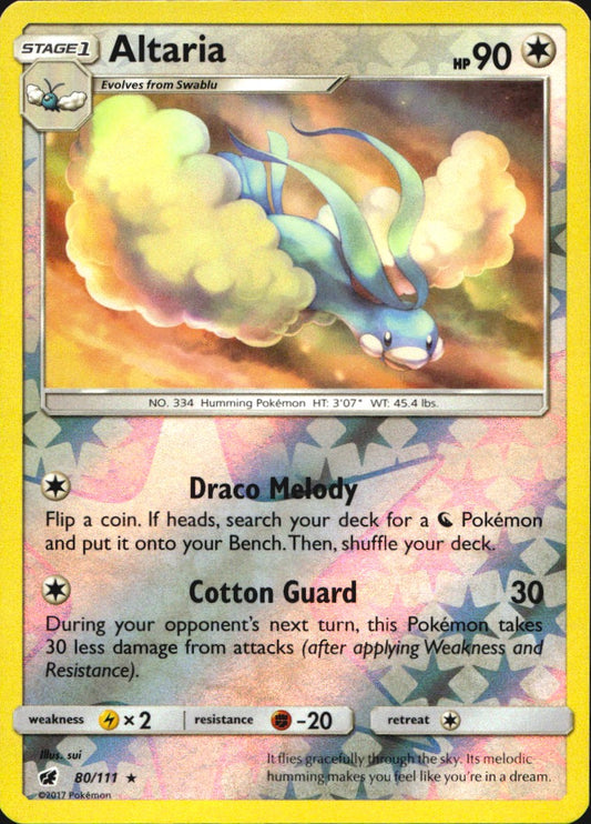 Altaria 80/111 Rare Crimson Invasion Pokemon Reverse Holo Near Mint