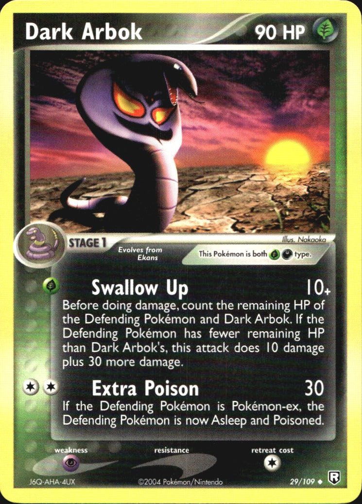 Dark Arbok 29/109 Uncommon Team Rocket Returns Pokemon Near Mint