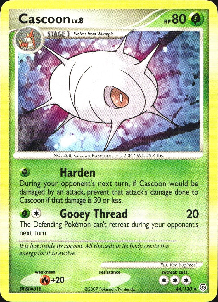 Cascoon 44/130 Uncommon Diamond & Pearl Pokemon Near Mint