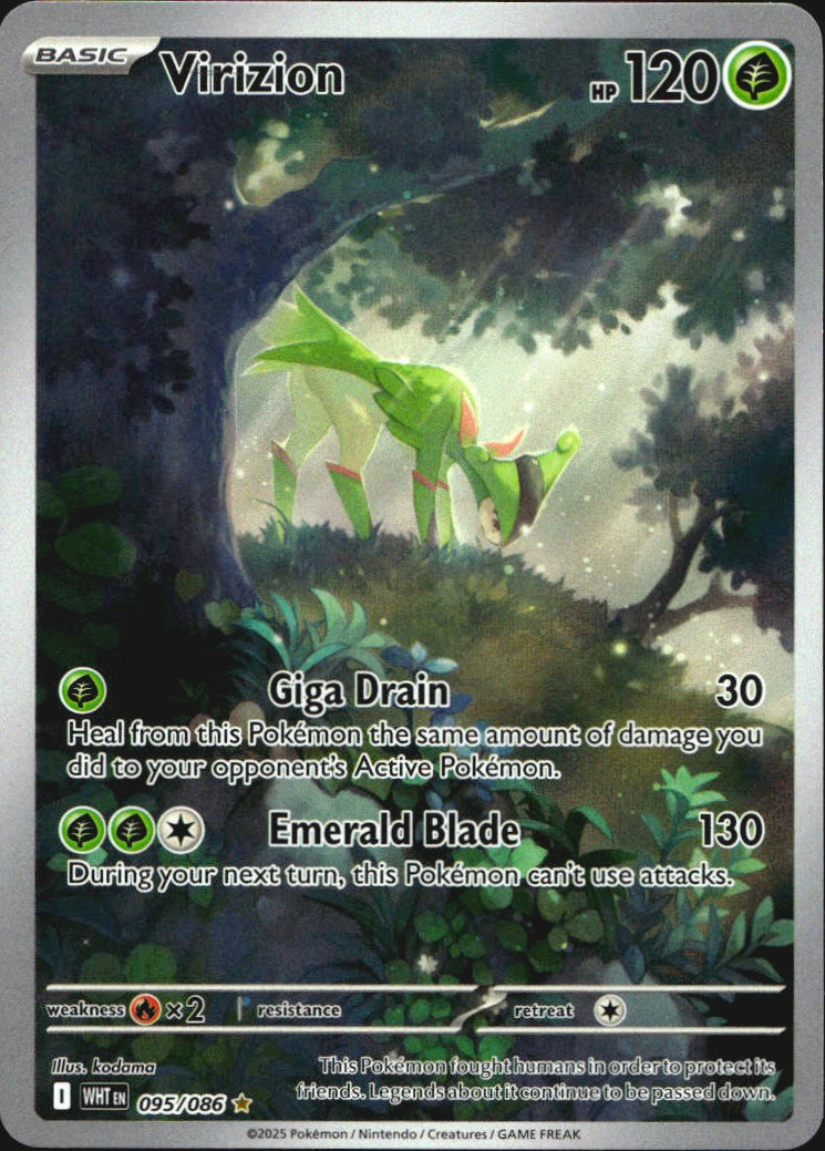 Virizion 095/086 Illustration Rare White Flare Pokemon Near Mint