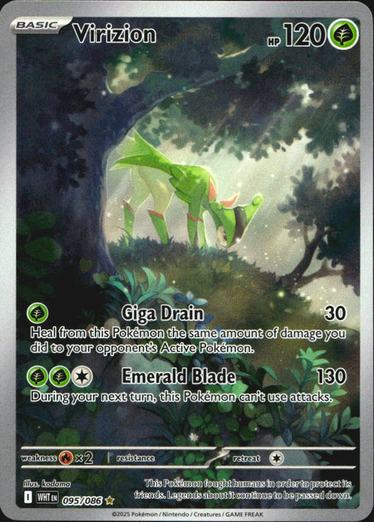 Virizion 095/086 Illustration Rare White Flare Pokemon Near Mint