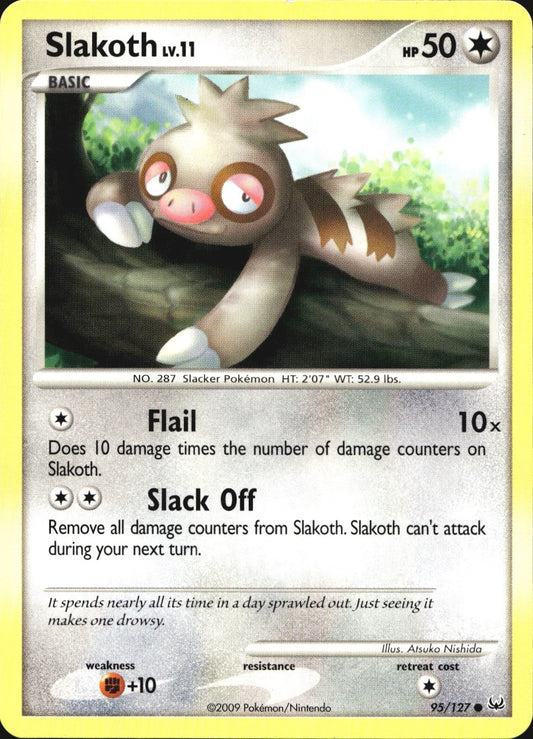 Slakoth 95/127 Common Platinum Pokemon Near Mint