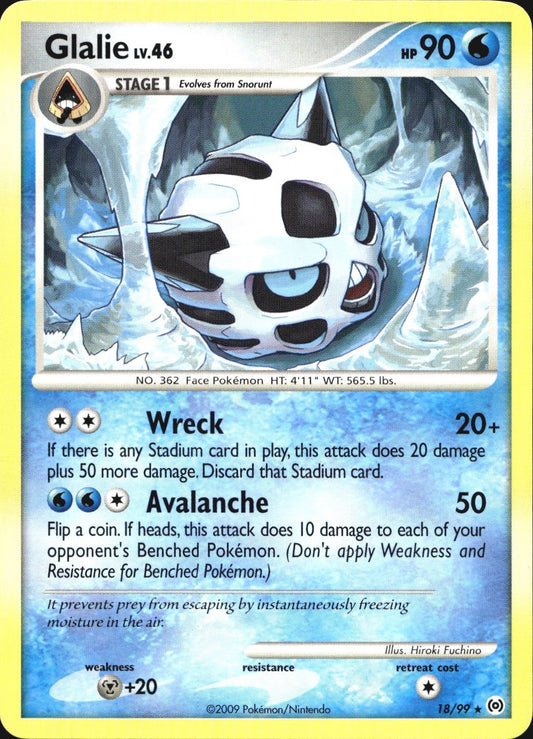 Glalie 18/99 Rare Arceus Pokemon Near Mint