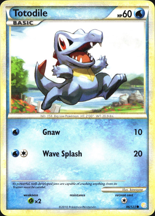 Totodile 86/123 Common HeartGold & SoulSilver Pokemon Near Mint