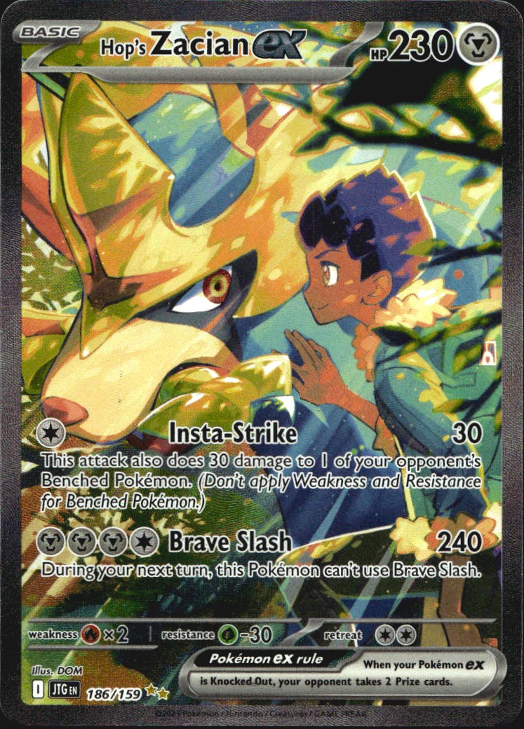 Hop's Zacian ex 186/159 Special Illustration Rare Journey Together Pokemon NM