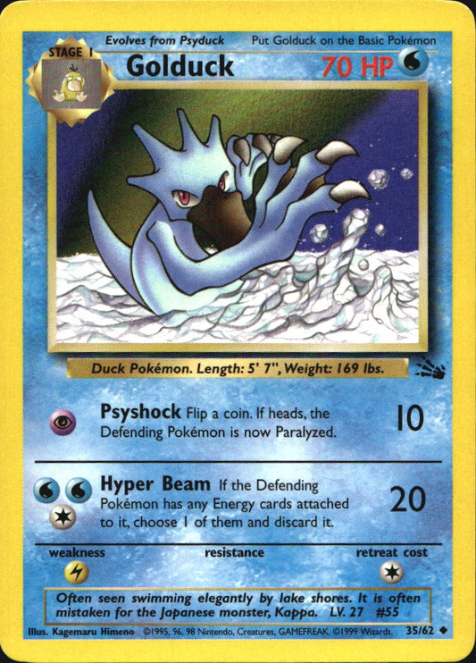 Golduck 35/62 Uncommon Fossil Pokemon Near Mint