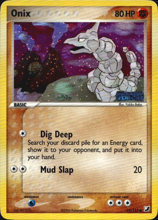 Onix 65/115 Common Unseen Forces Pokemon Reverse Holo Near Mint